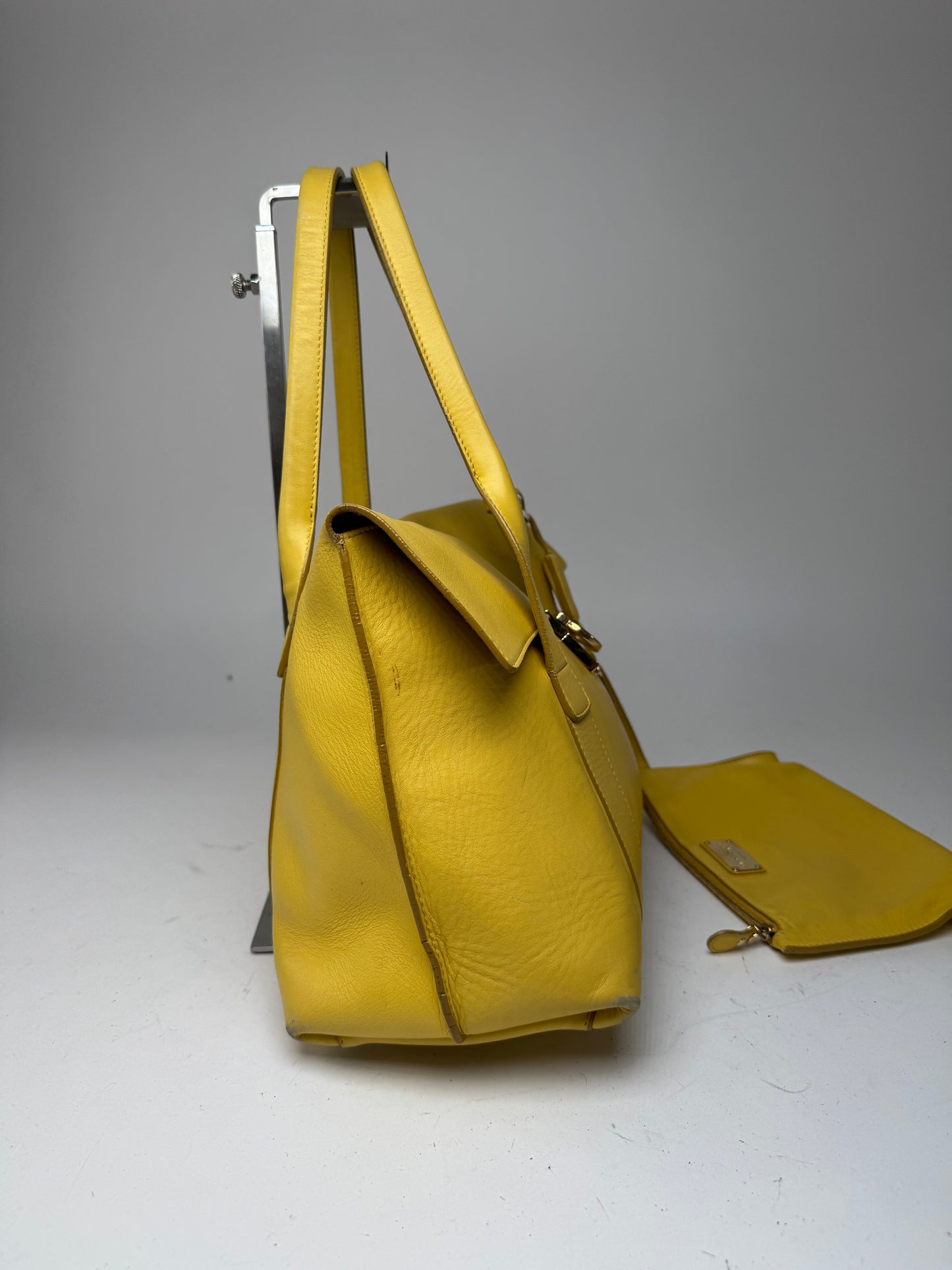 Vintage Salvatore Ferragamo Leather Bag Yellow