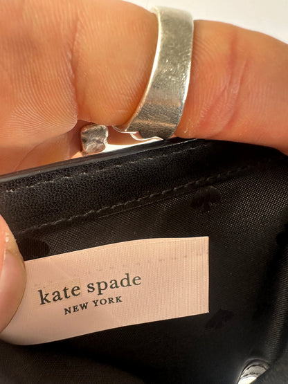 Vintage Kate Spade Saffiano Leather Bifold Wallet Black Silver