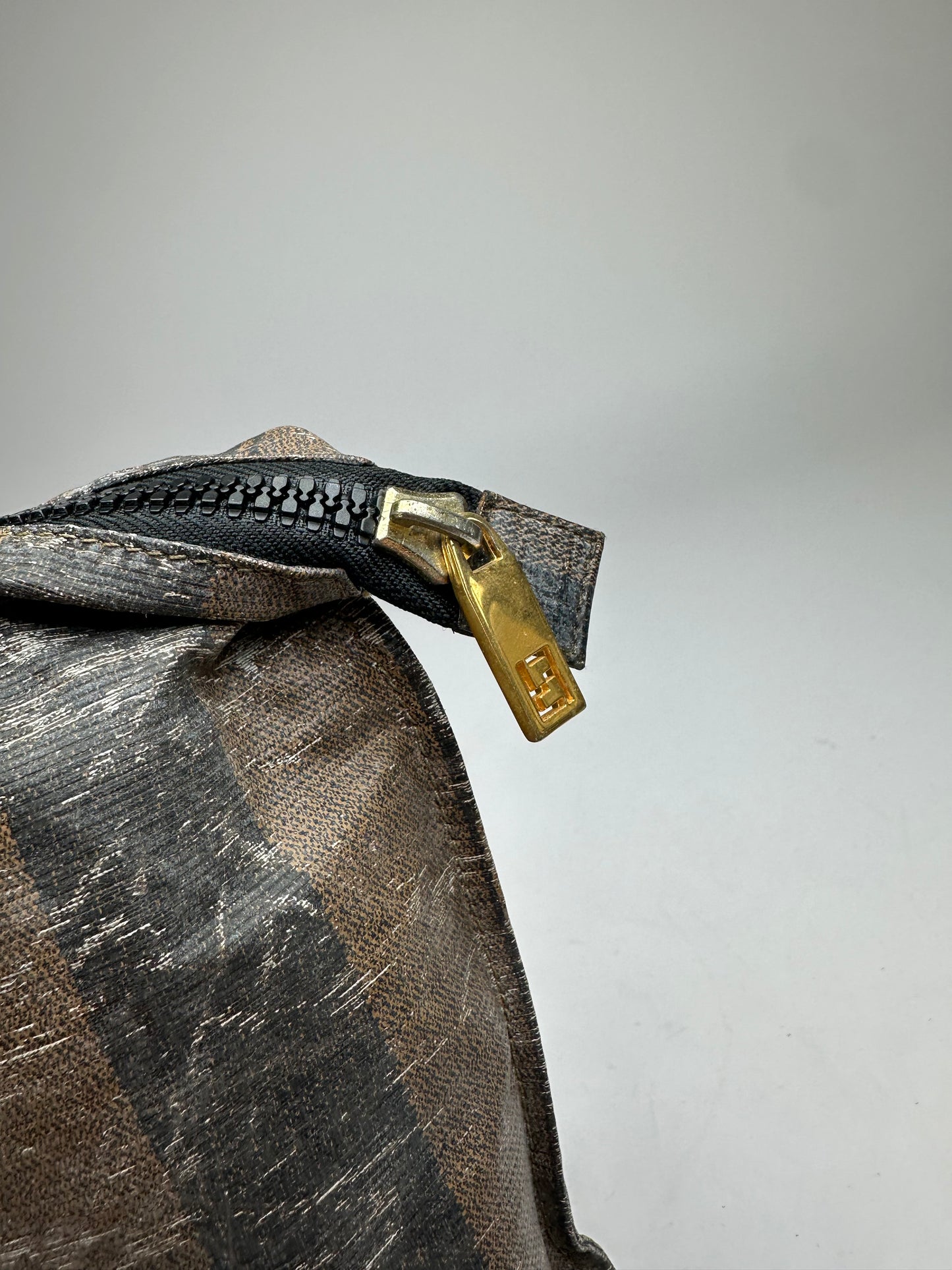 Vintage Fendi Striped Mini Bag Brown Black