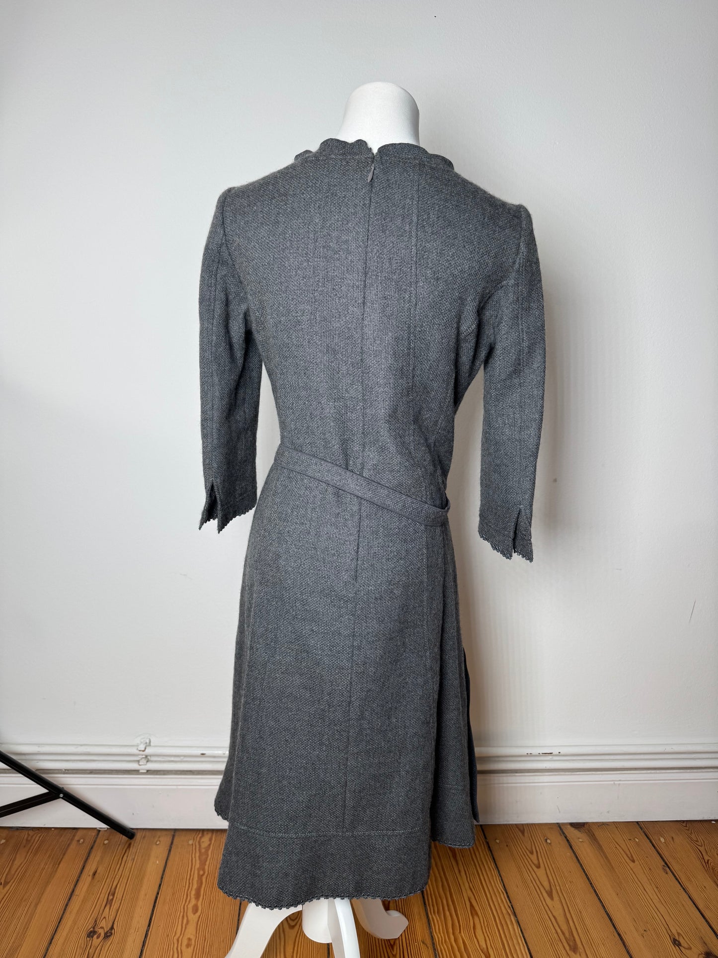 Vintage Courreges Wool Dress Grey 38/M