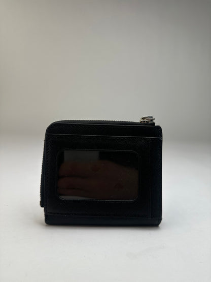 Vintage Kate Spade Saffiano Leather Bifold Wallet Black Silver
