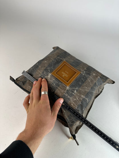 Vintage Fendi Striped Mini Bag Brown Black