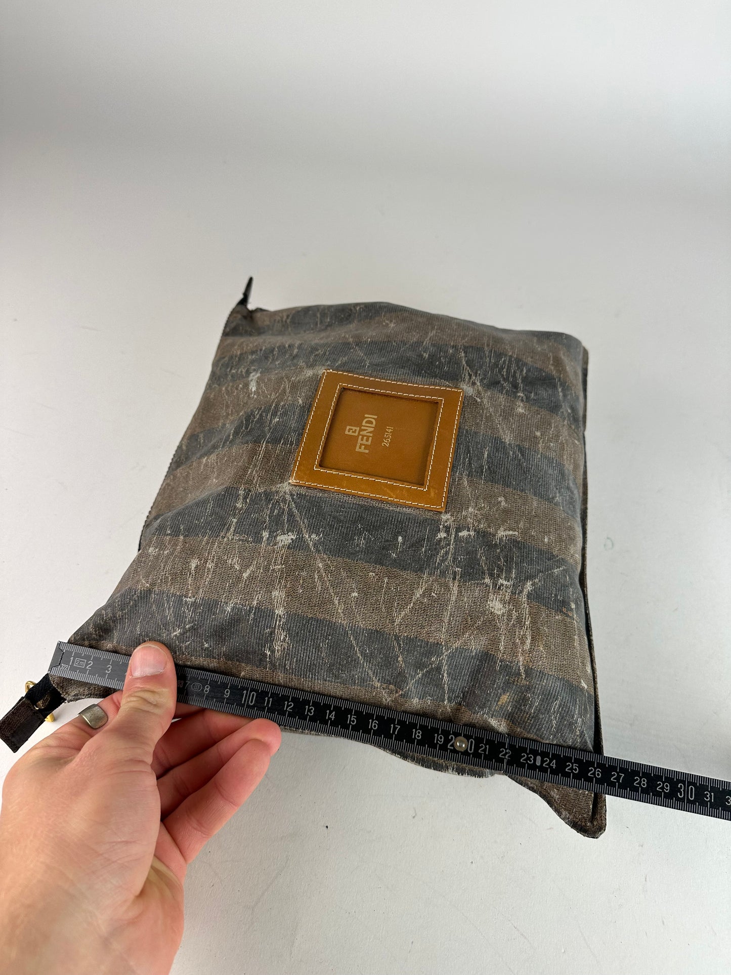 Vintage Fendi Striped Mini Bag Brown Black