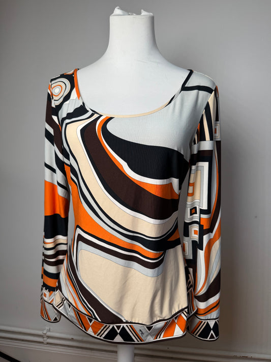 Vintage Pucci Sweatshirt Silk M Orange