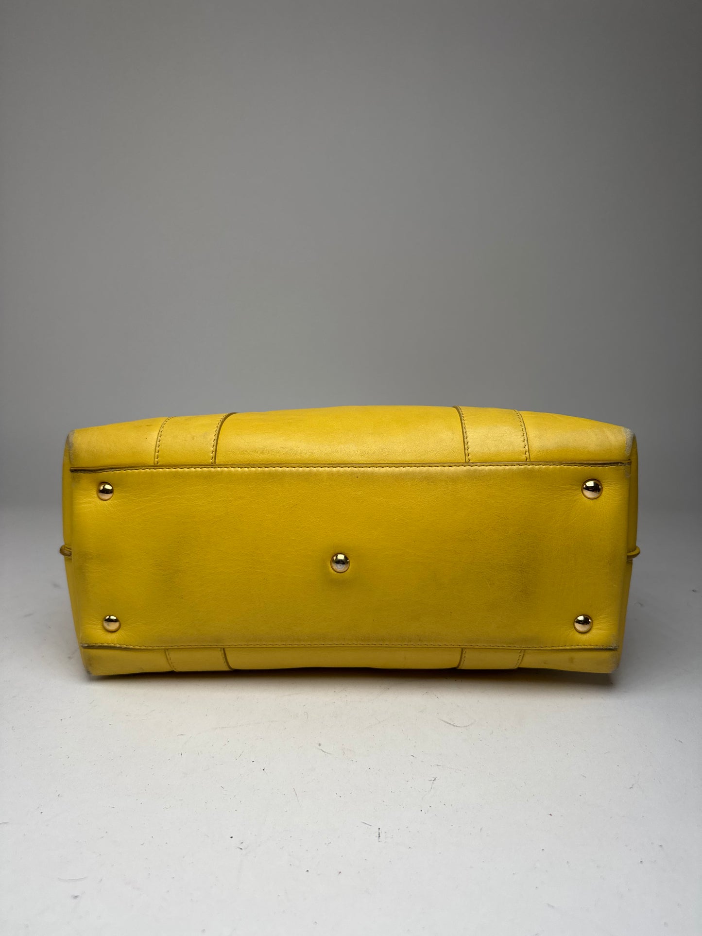 Vintage Salvatore Ferragamo Leather Bag Yellow