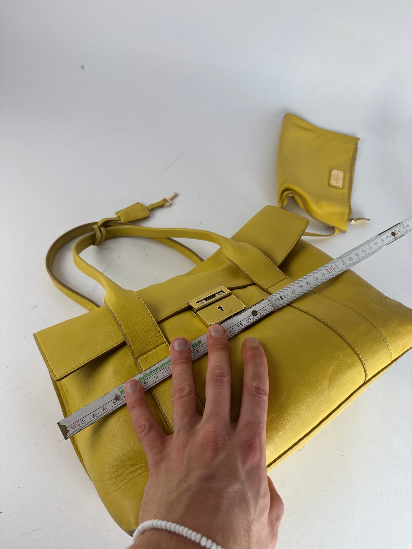 Vintage Salvatore Ferragamo Leather Bag Yellow