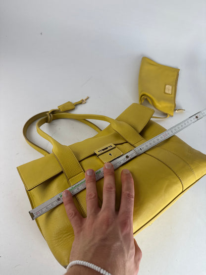 Vintage Salvatore Ferragamo Leather Bag Yellow