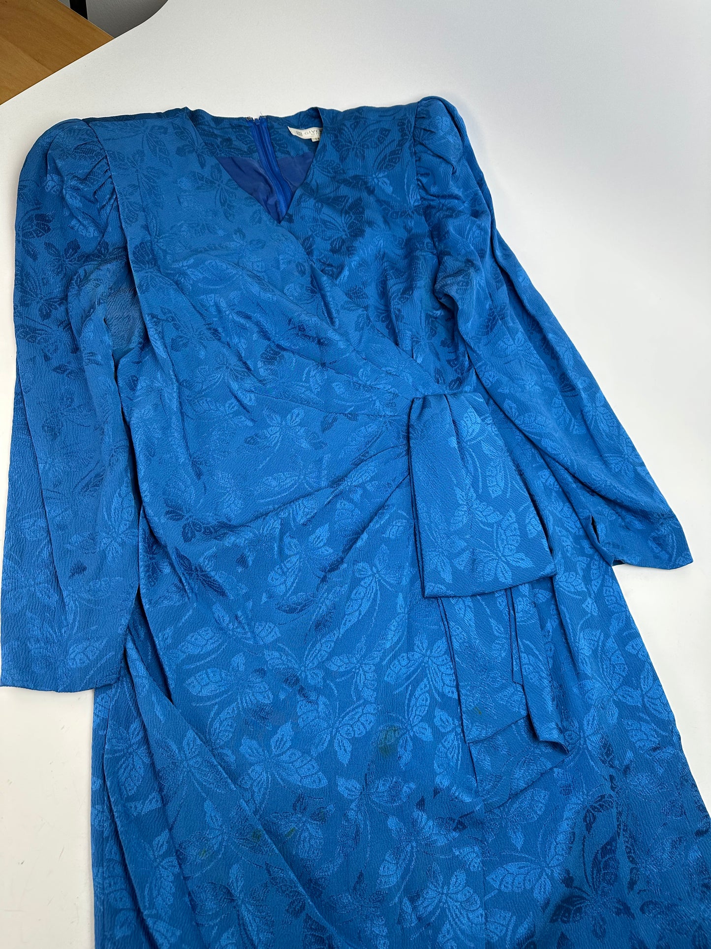 Vintage Givenchy Abstract Dress Blue