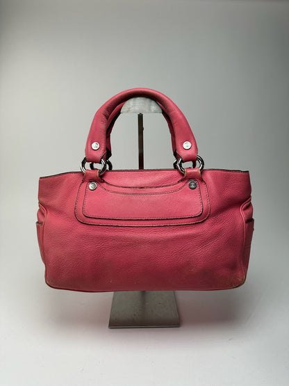 Sac vintage en cuir rose Celine Boogie