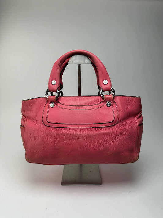 Sac vintage en cuir rose Celine Boogie
