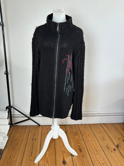 Vintage Cavalli Knitted Jacket Y2K Black Red Green