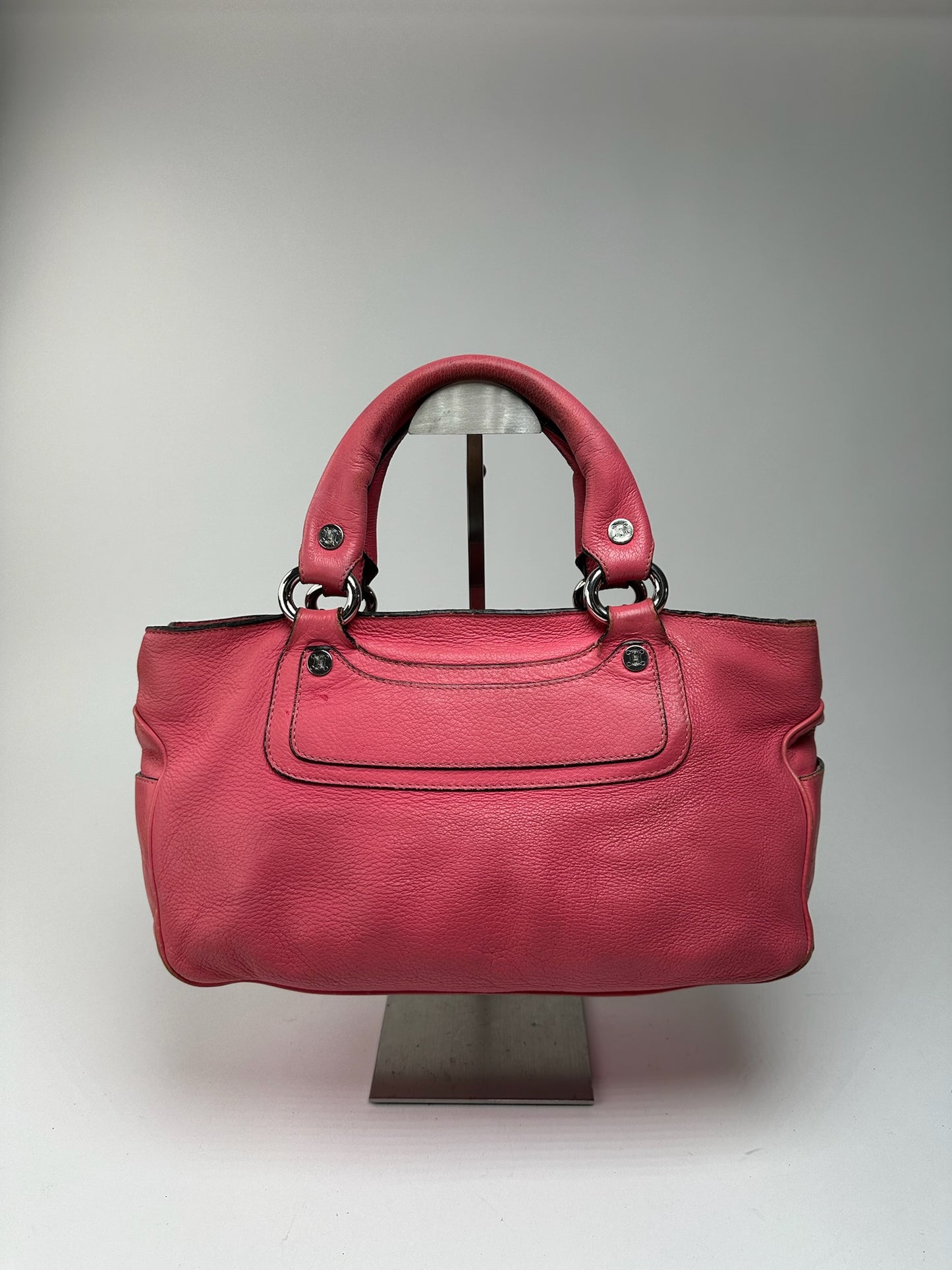Sac vintage en cuir rose Celine Boogie