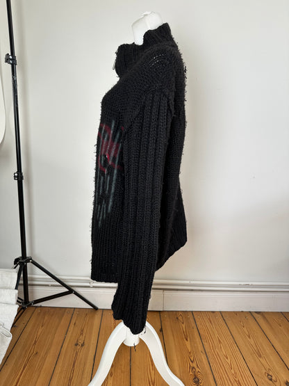 Vintage Cavalli Knitted Jacket Y2K Black Red Green