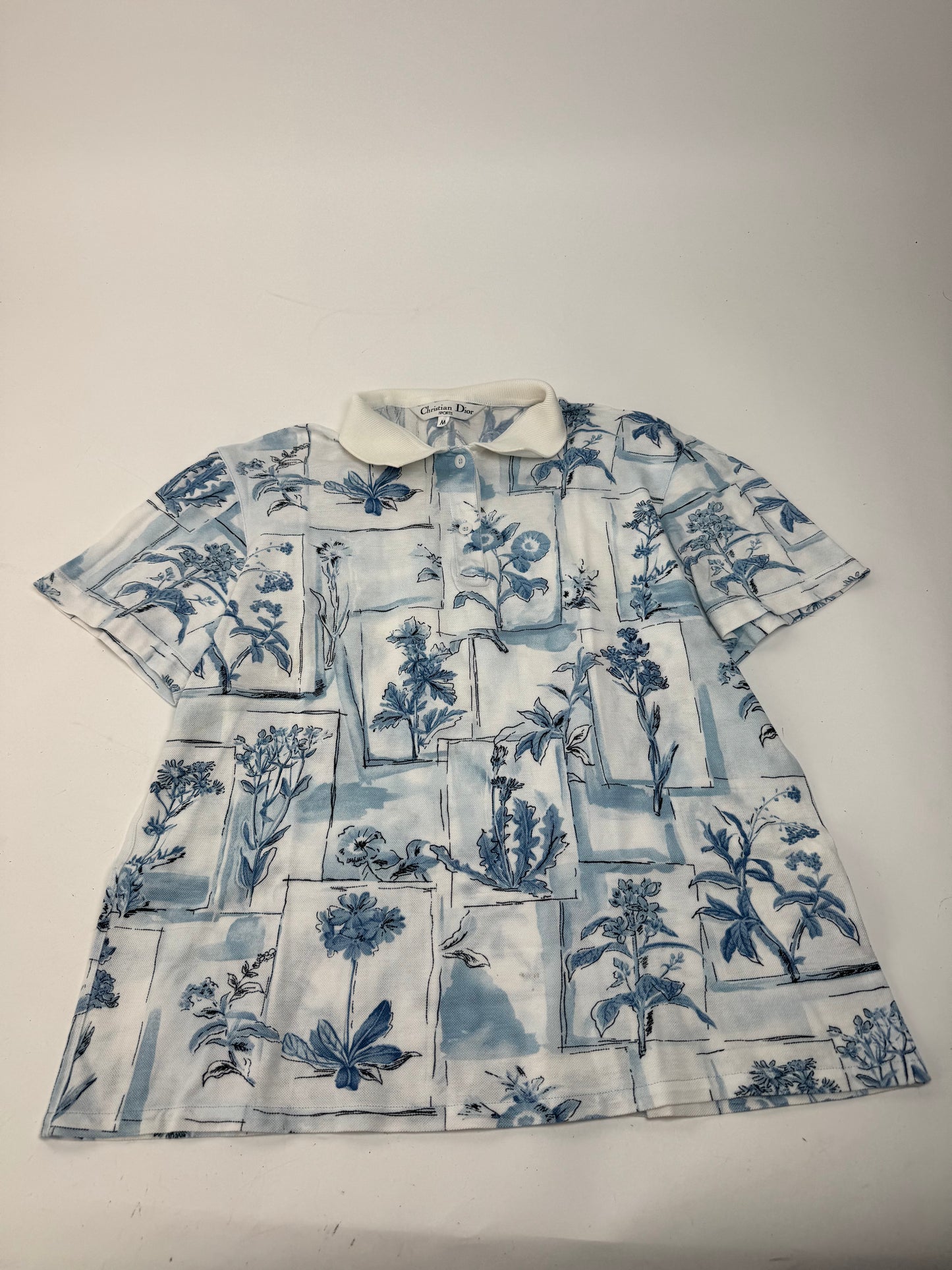 Vintage Dior Blue White Polo Shirt M