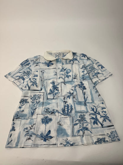 Vintage Dior Blue White Polo Shirt M