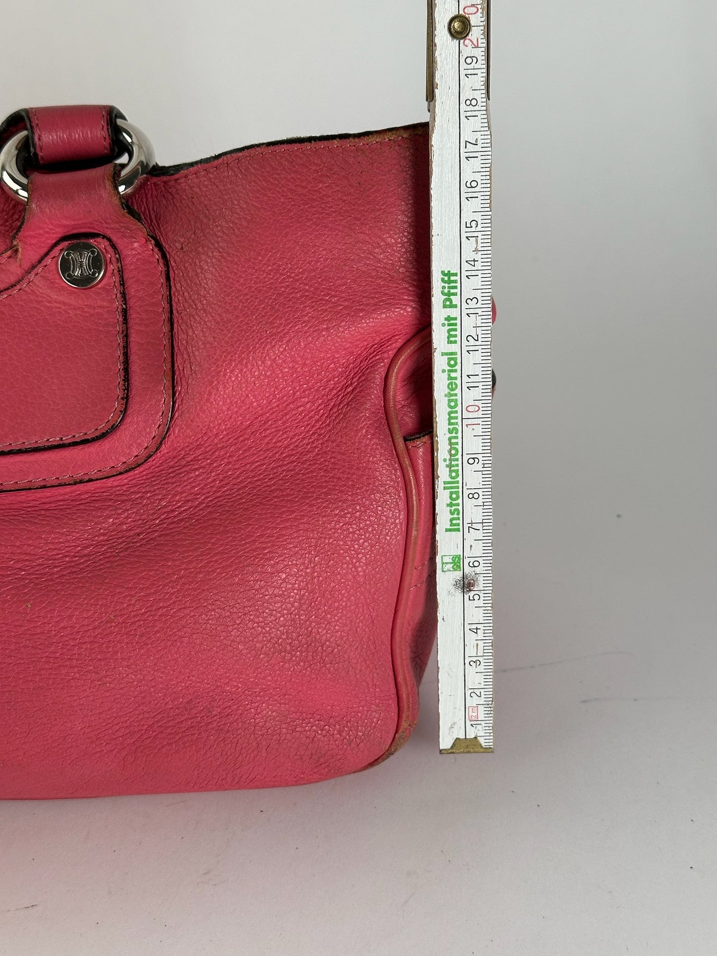 Sac vintage en cuir rose Celine Boogie