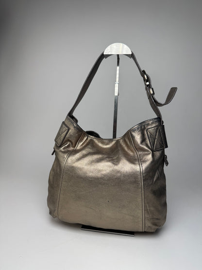 Vintage Salvatore Ferragamo Leather Handbag Bronze Golden