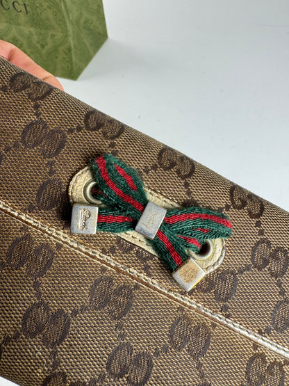 Vintage Gucci Monogram Leather monogram wallet beige white