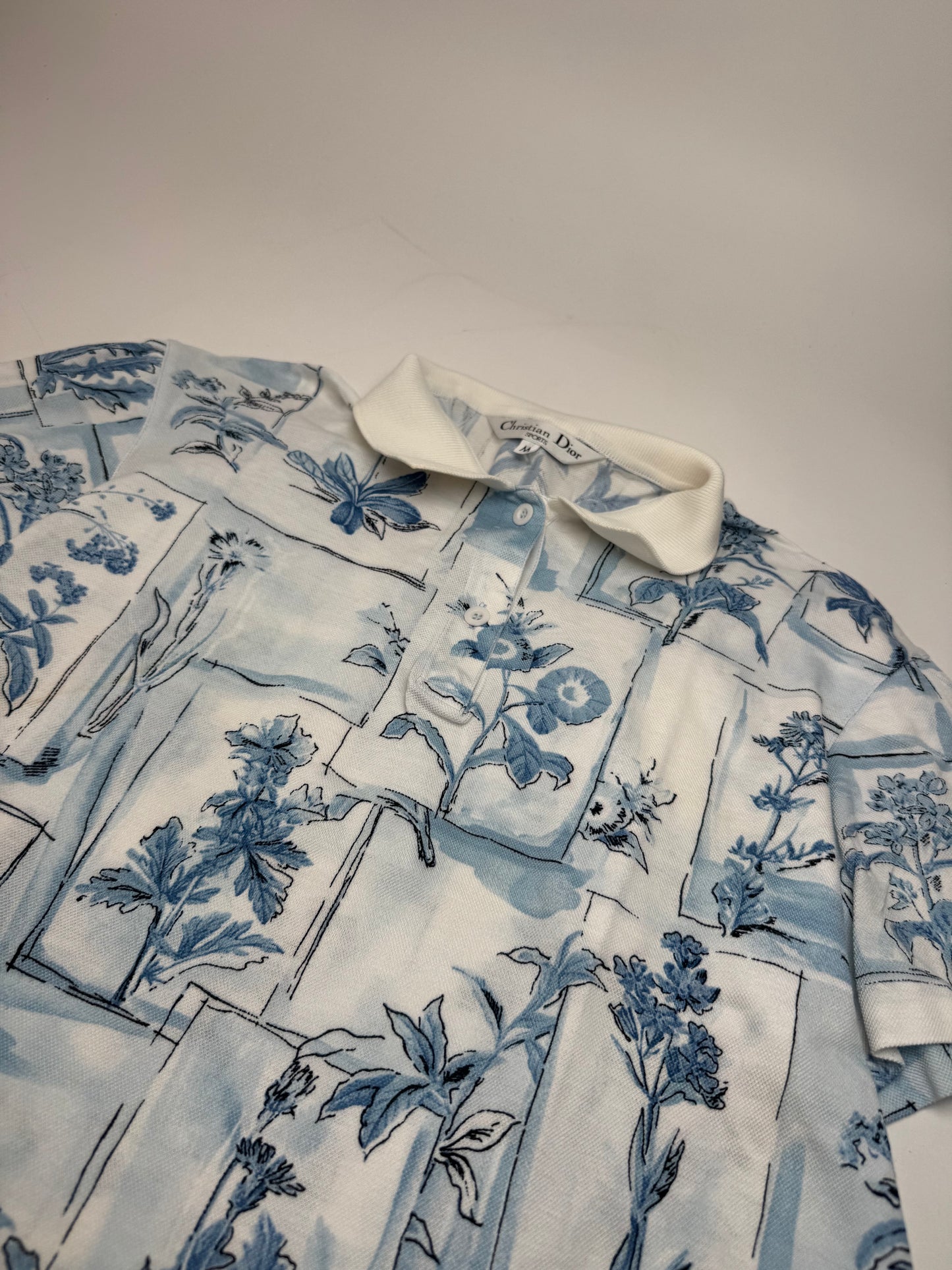 Vintage Dior Blue White Polo Shirt M
