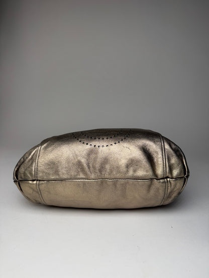 Vintage Salvatore Ferragamo Leather Handbag Bronze Golden