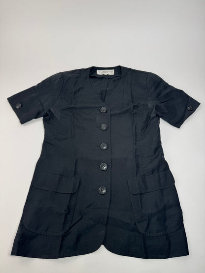 Vintage Balenciaga Linen Top Black 38/M