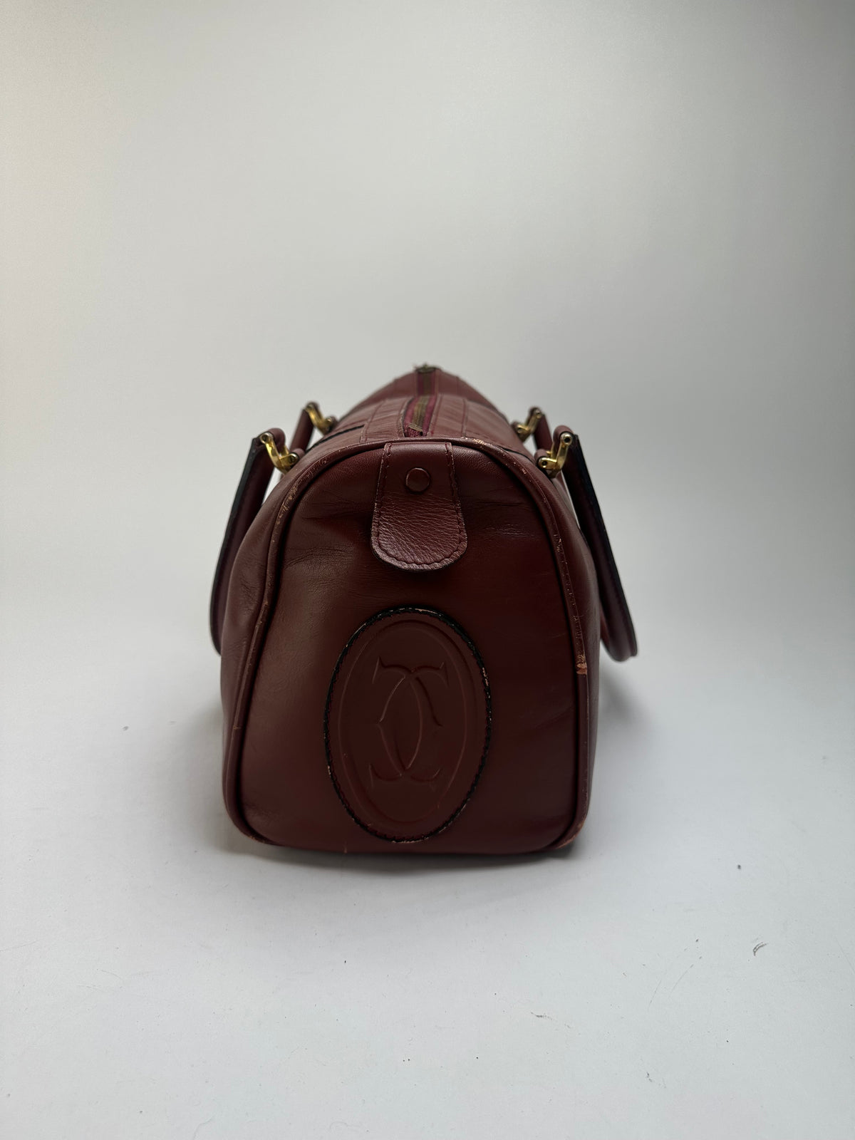 Vintage Cartier Must de Cartier Structured Top-Handle Bag Late 1990s Burgundy