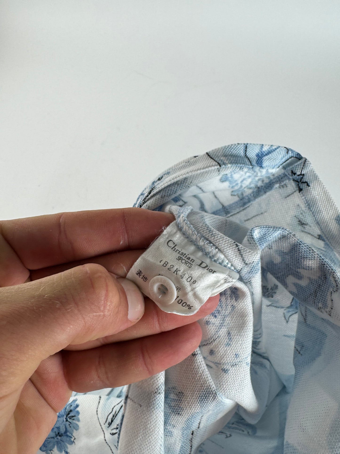 Vintage Dior Blue White Polo Shirt M