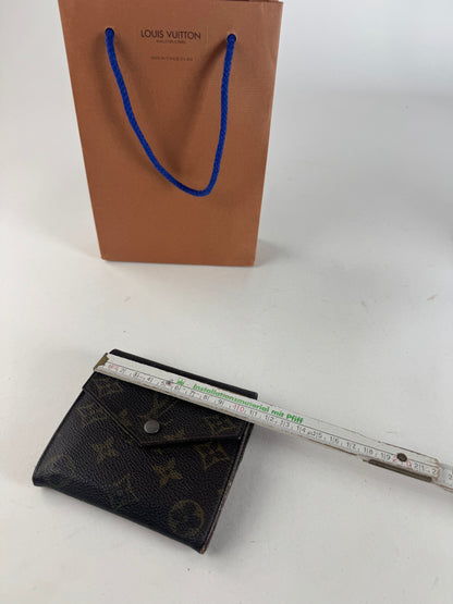 Vintage Louis Vuitton Leather Wallet Brown Khaki