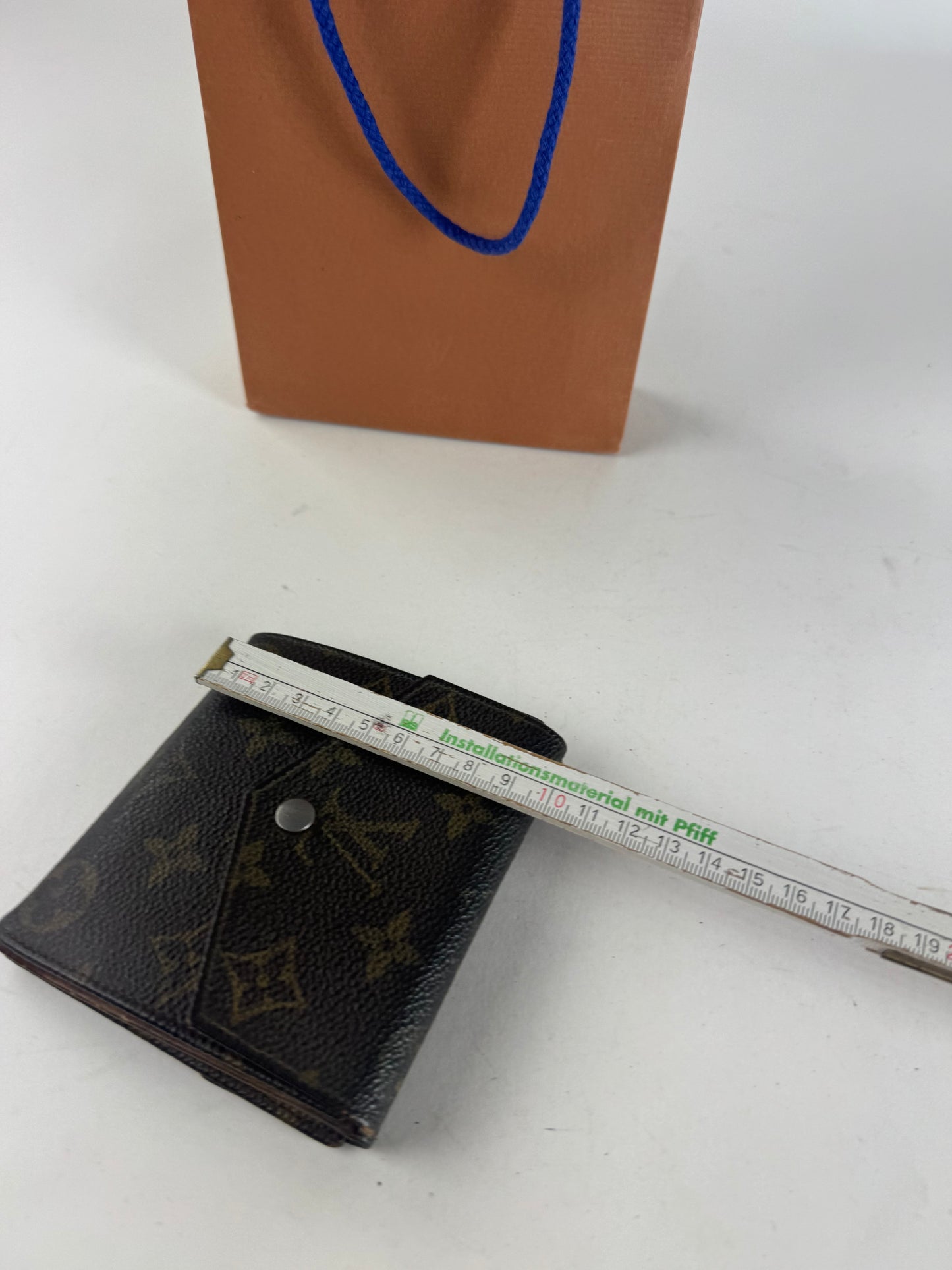 Vintage Louis Vuitton Leather Wallet Brown Khaki