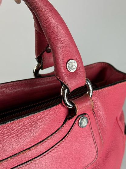 Sac vintage en cuir rose Celine Boogie