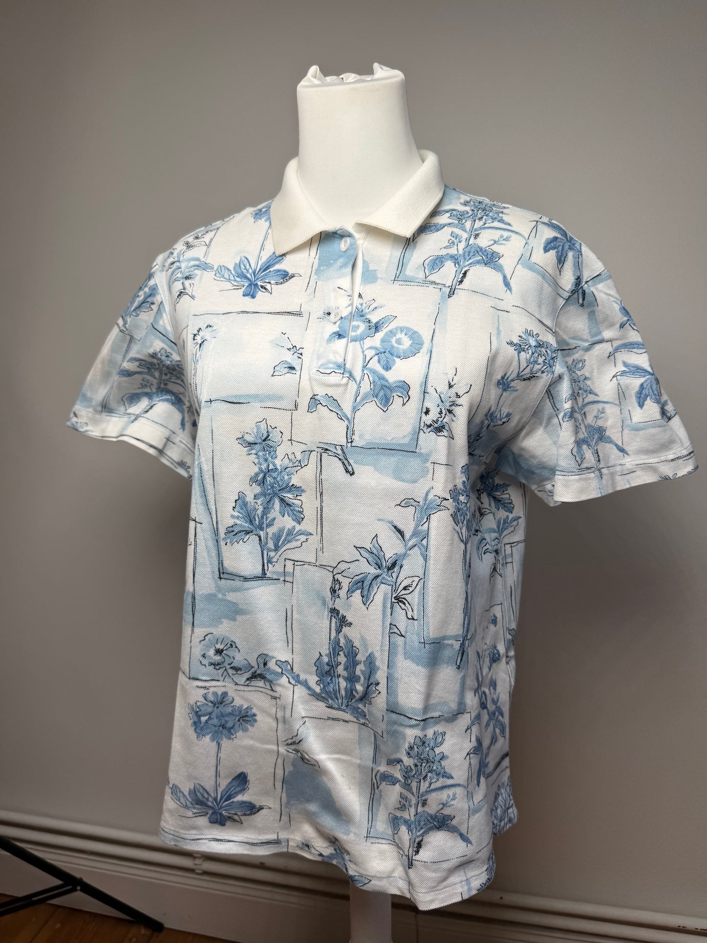 Vintage Dior Blue White Polo Shirt M