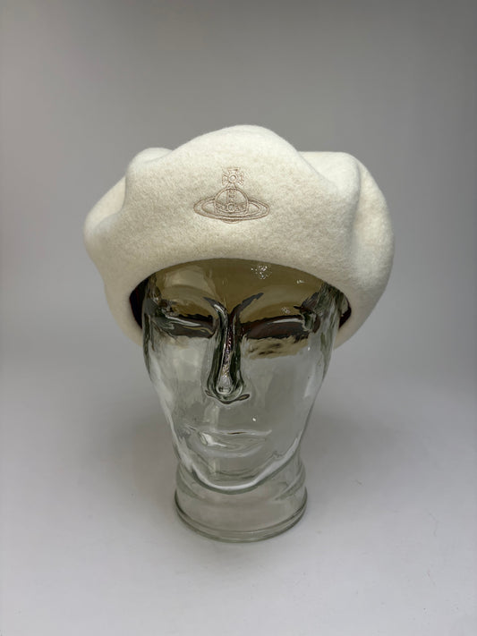 Vintage Vivienne Westwood Wool Beret Cream