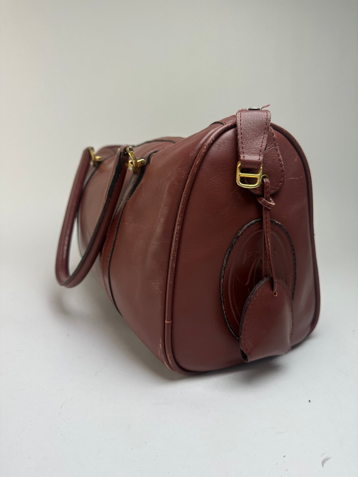 Vintage Cartier Must de Cartier Structured Top-Handle Bag Late 1990s Burgundy
