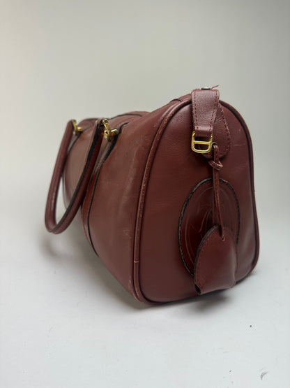 Vintage Cartier Must de Cartier Structured Top-Handle Bag Late 1990s Burgundy