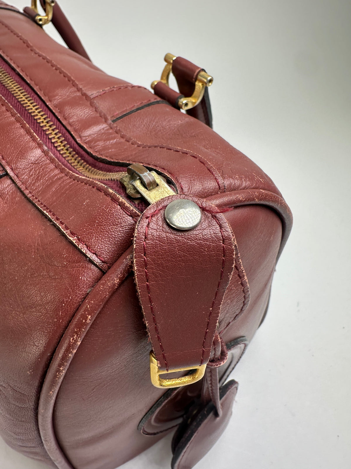 Vintage Cartier Must de Cartier Structured Top-Handle Bag Late 1990s Burgundy