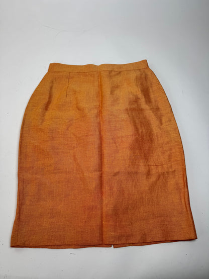 Vintage Fendi Linen Skirt M orange
