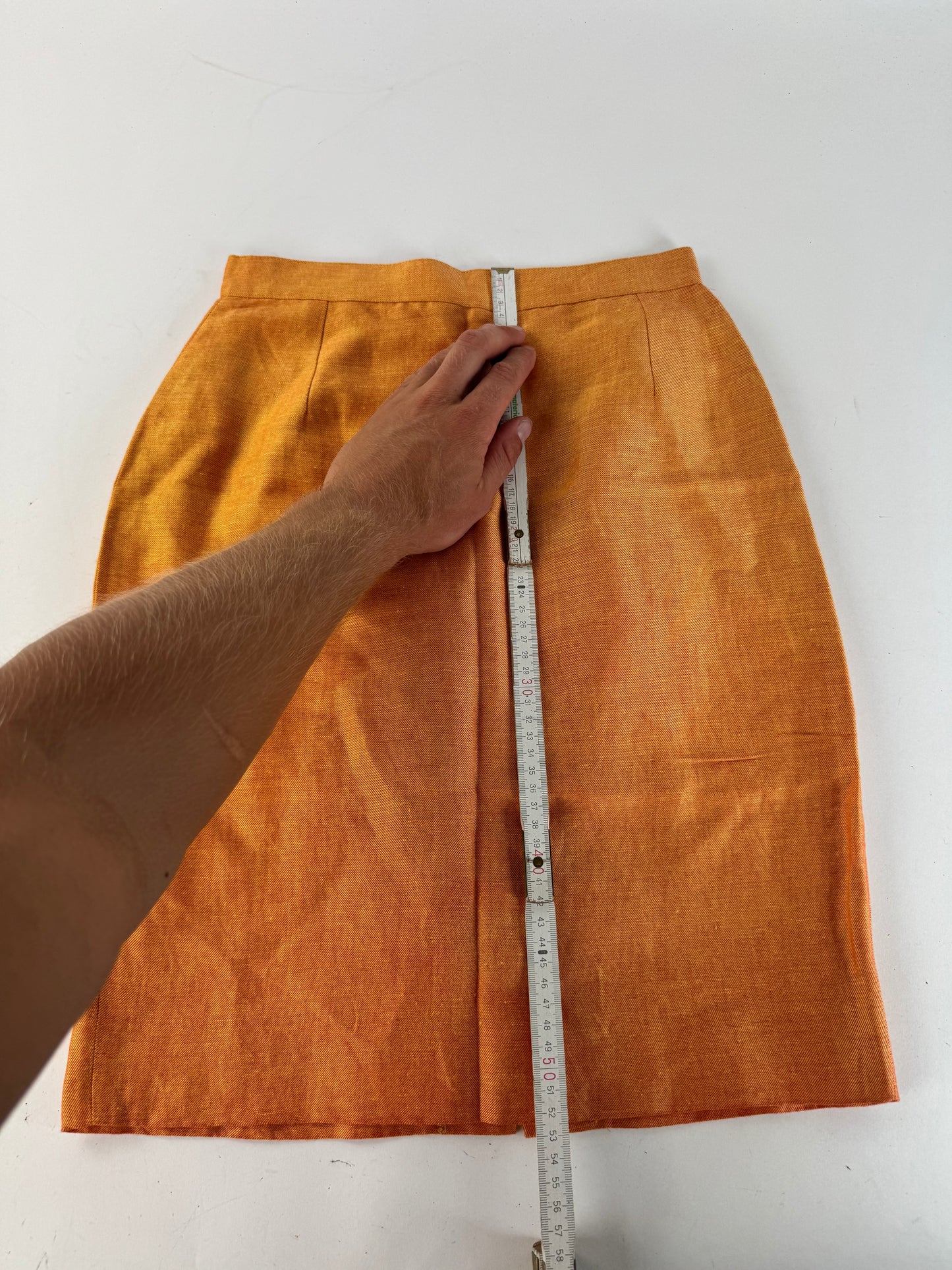 Vintage Fendi Linen Skirt M orange