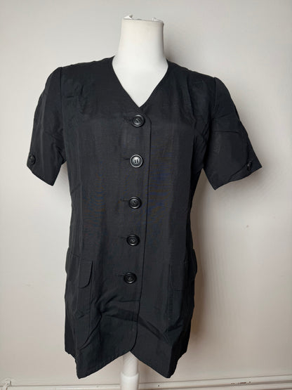 Vintage Balenciaga Linen Top Black 38/M