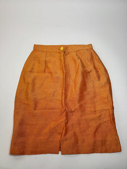 Vintage Fendi Linen Skirt M orange
