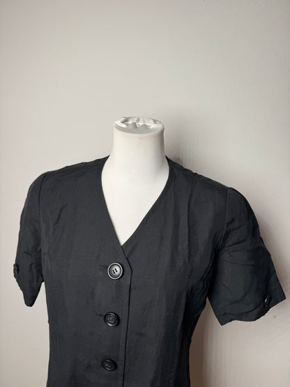 Vintage Balenciaga Linen Top Black 38/M