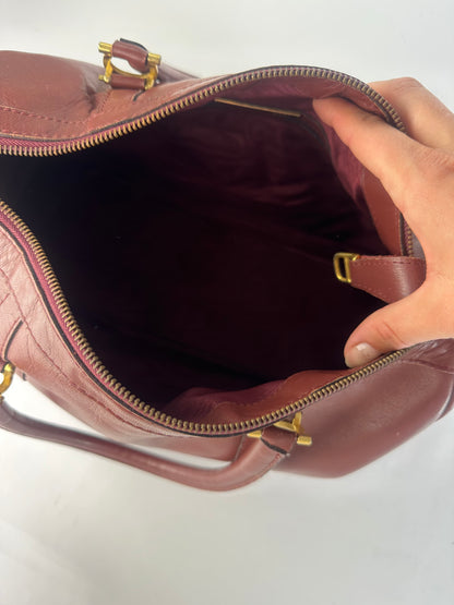 Vintage Cartier Must de Cartier Structured Top-Handle Bag Late 1990s Burgundy