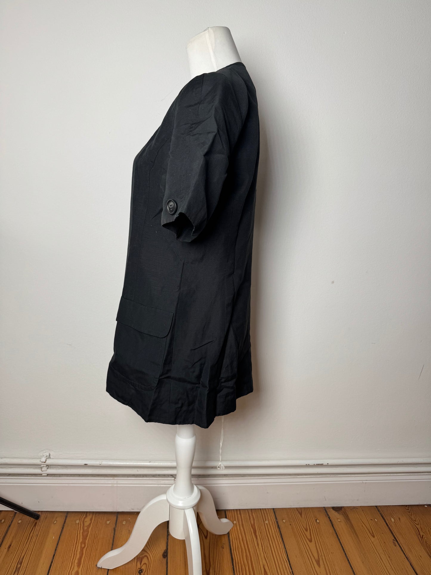 Vintage Balenciaga Linen Top Black 38/M