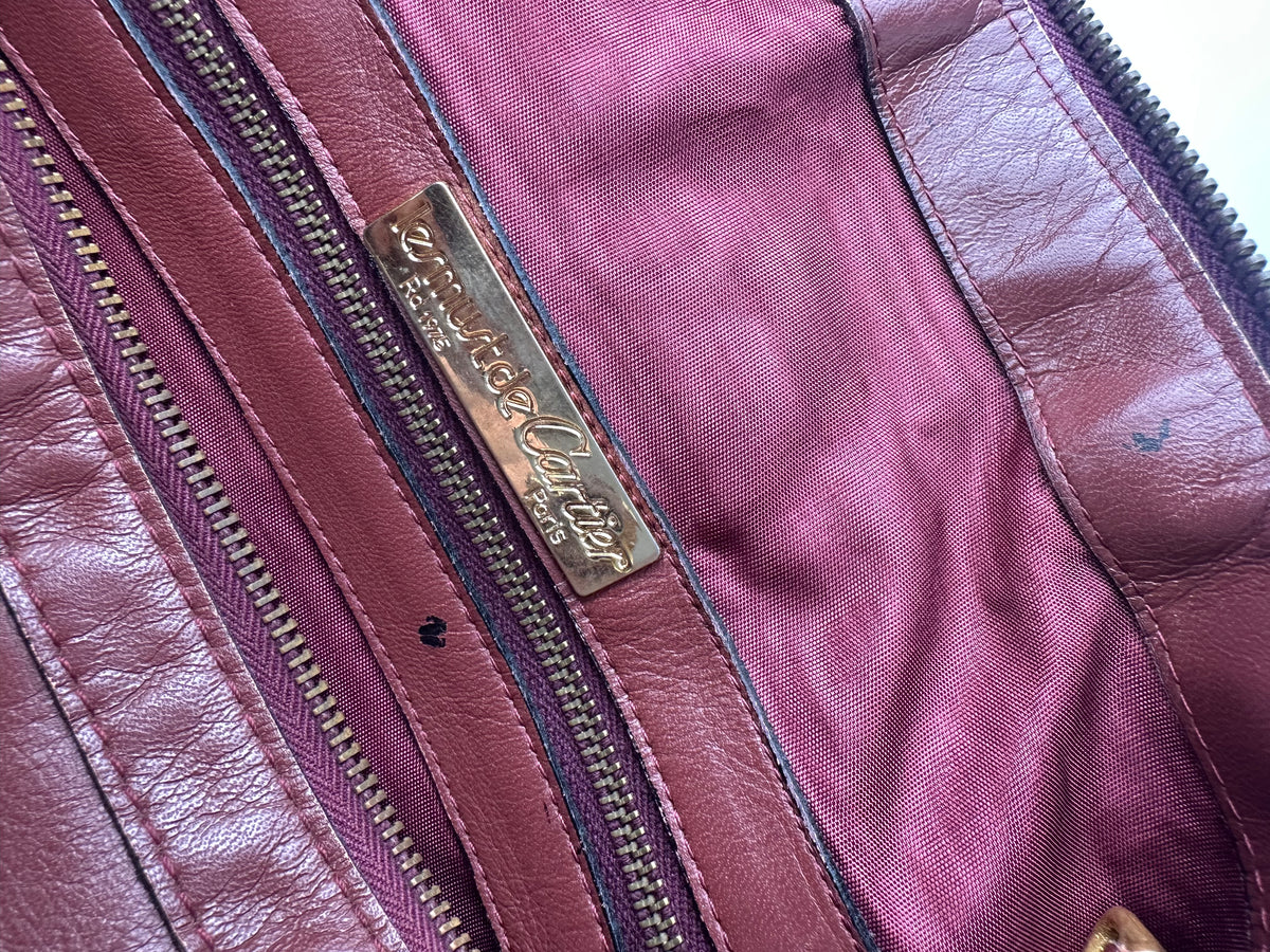 Vintage Cartier Must de Cartier Structured Top-Handle Bag Late 1990s Burgundy