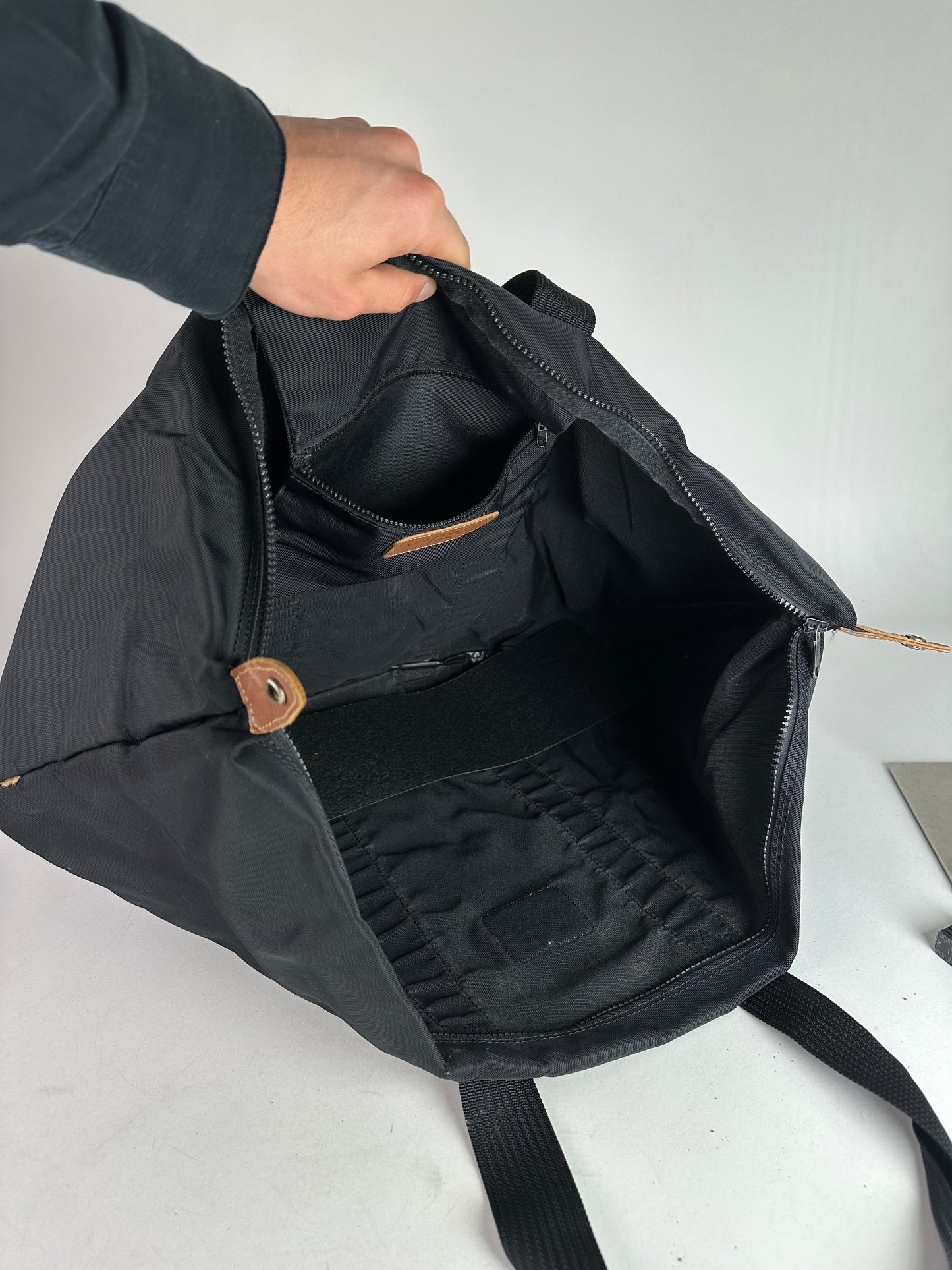Vintage Courreges Polyester Travel Bag Black