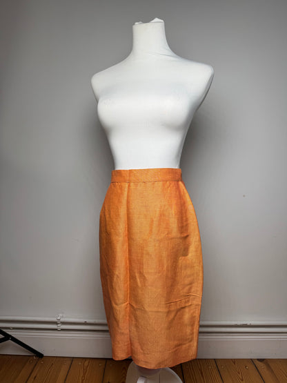 Vintage Fendi Linen Skirt M orange