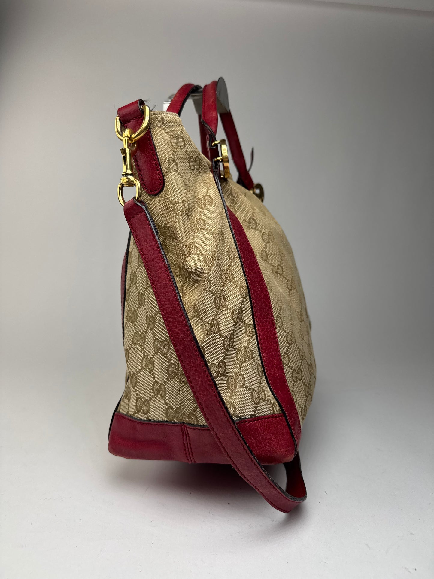 Sac Gucci Monogram Vintage 2 Voies beige Rouge