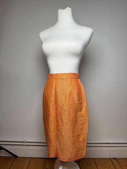 Vintage Fendi Linen Skirt M orange