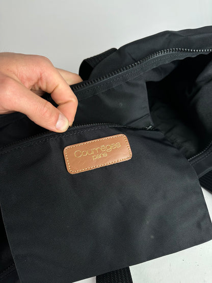 Vintage Courreges Polyester Travel Bag Black