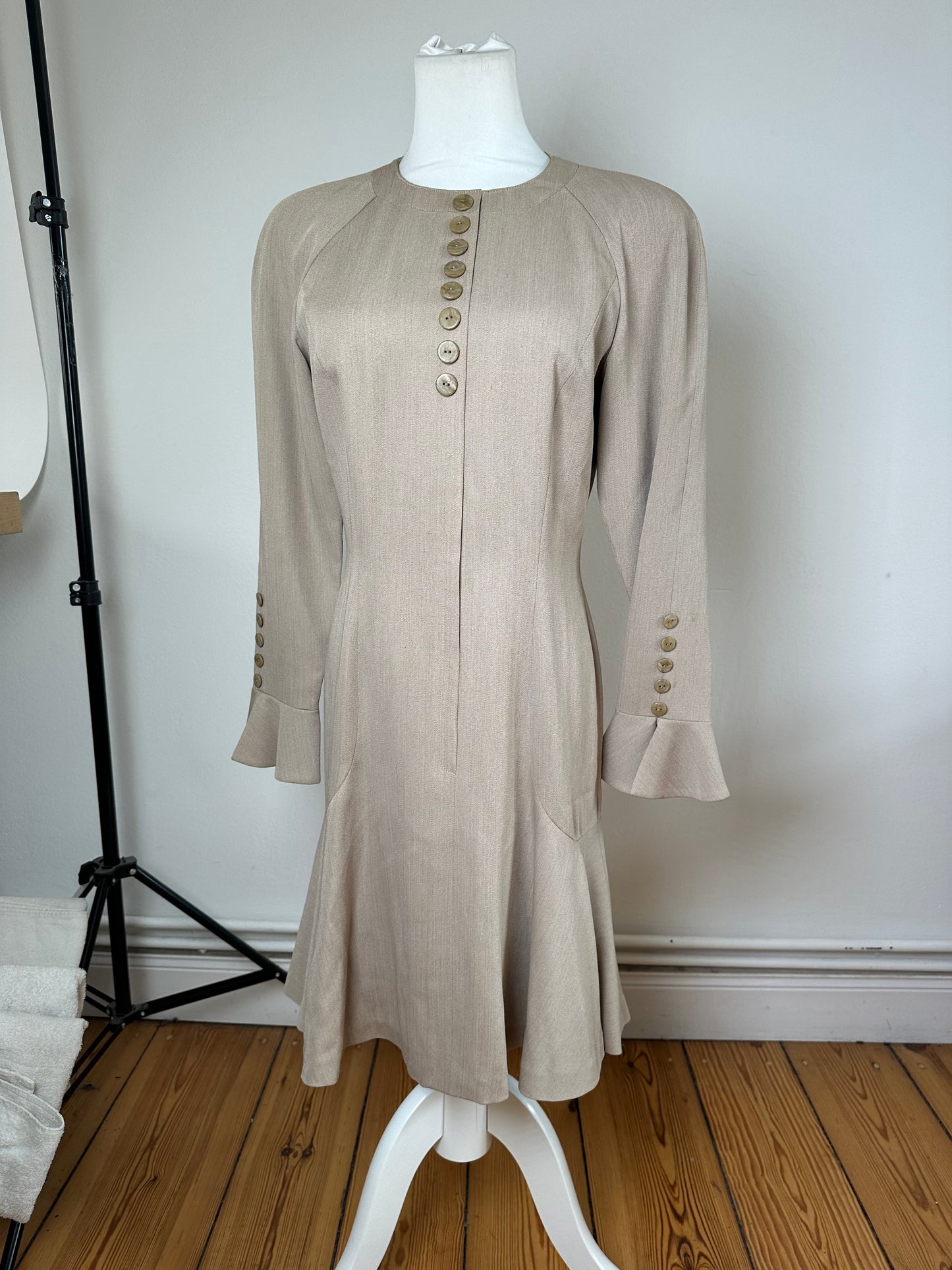 Vintage Dior Silk Blend Dress Y2K Beige