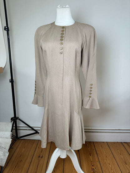 Vintage Dior Silk Blend Dress Y2K Beige